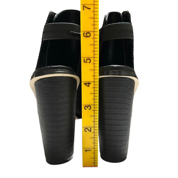 Shoe Cult by Nasty Gal Black Lace Up Open Toe Zip Block Heel Heels US 6.5 - Picture 7 of 7